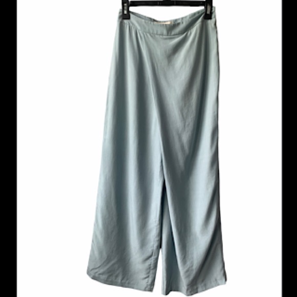Mara Hoffman Wide Leg Light Blue Wrap Front Crossover Crop Pants Size 4 - Picture 1 of 6